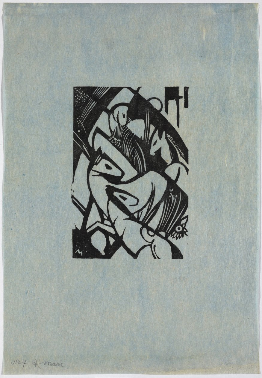 Springende heste af Franz Marc