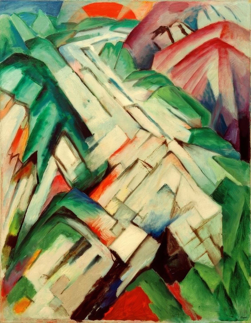 Stenet sti (bjerge / landskab) af Franz Marc