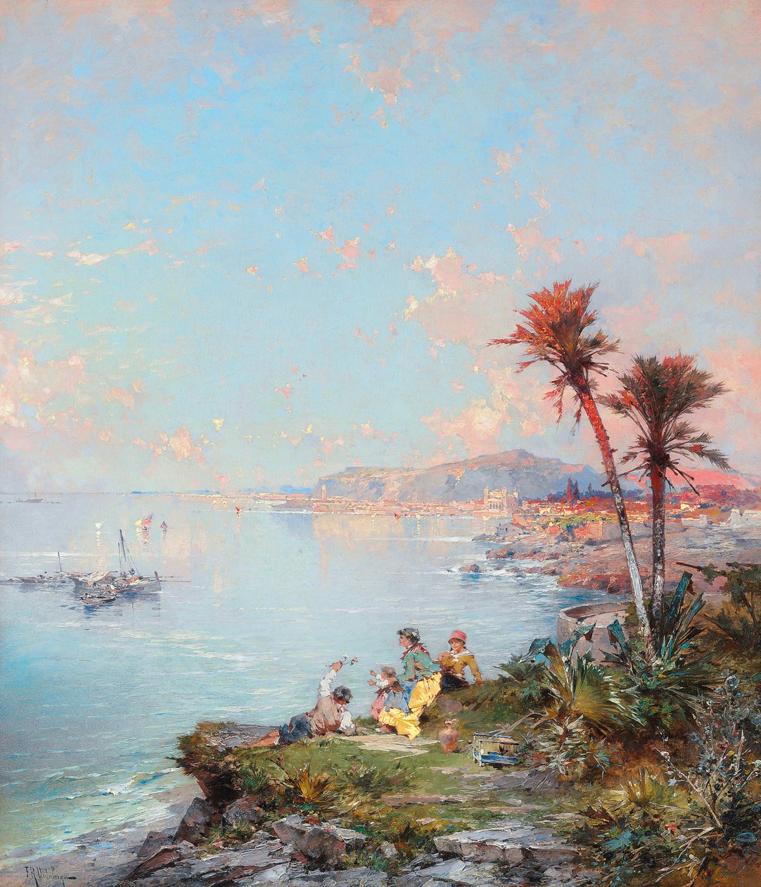 Udsigt over Monaco af Franz Richard Unterberger
