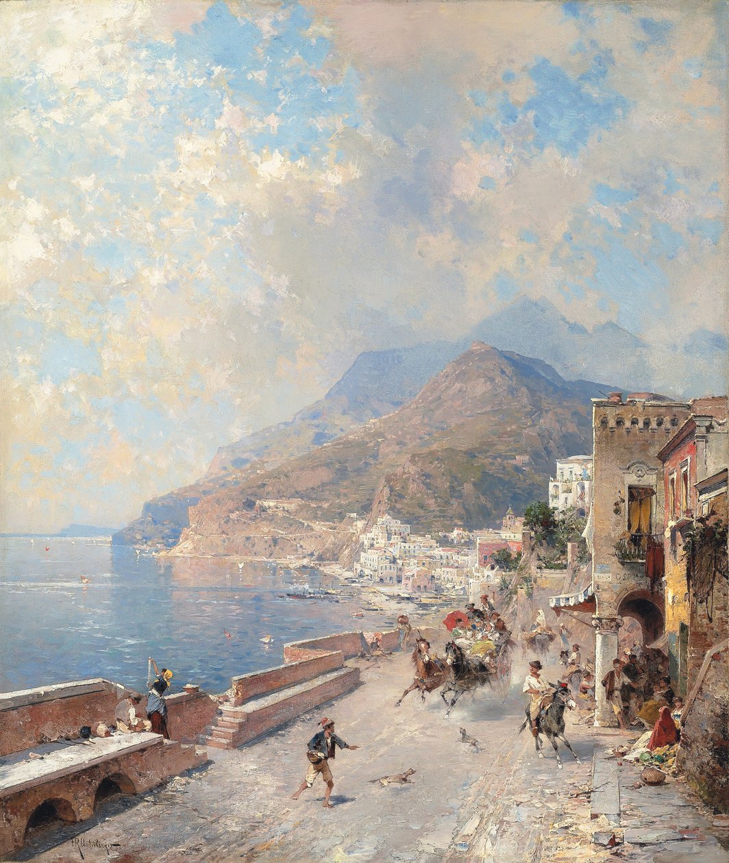 Salerno-bugten, Amalfi, af Franz Richard Unterberger