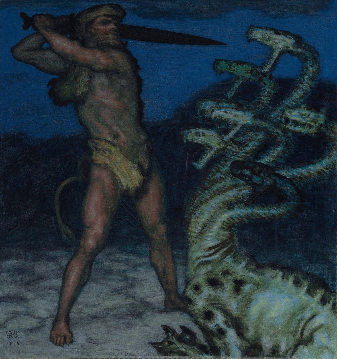Hercules og Hydra af Franz Stuck Ritter von