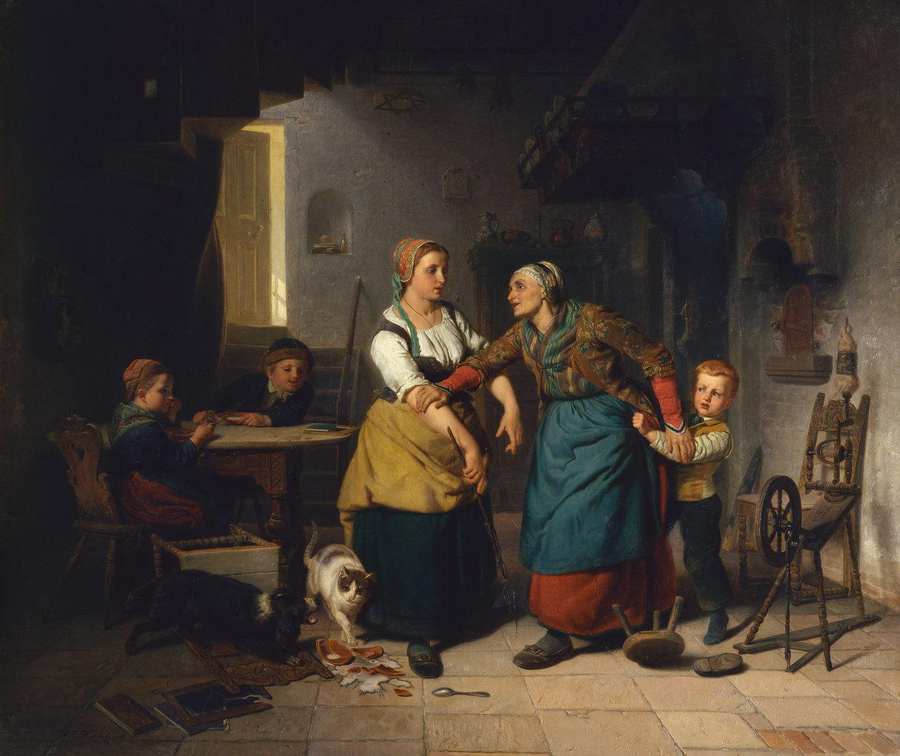 Familiesorger (olie på lærred) af Franz Wieschebrink