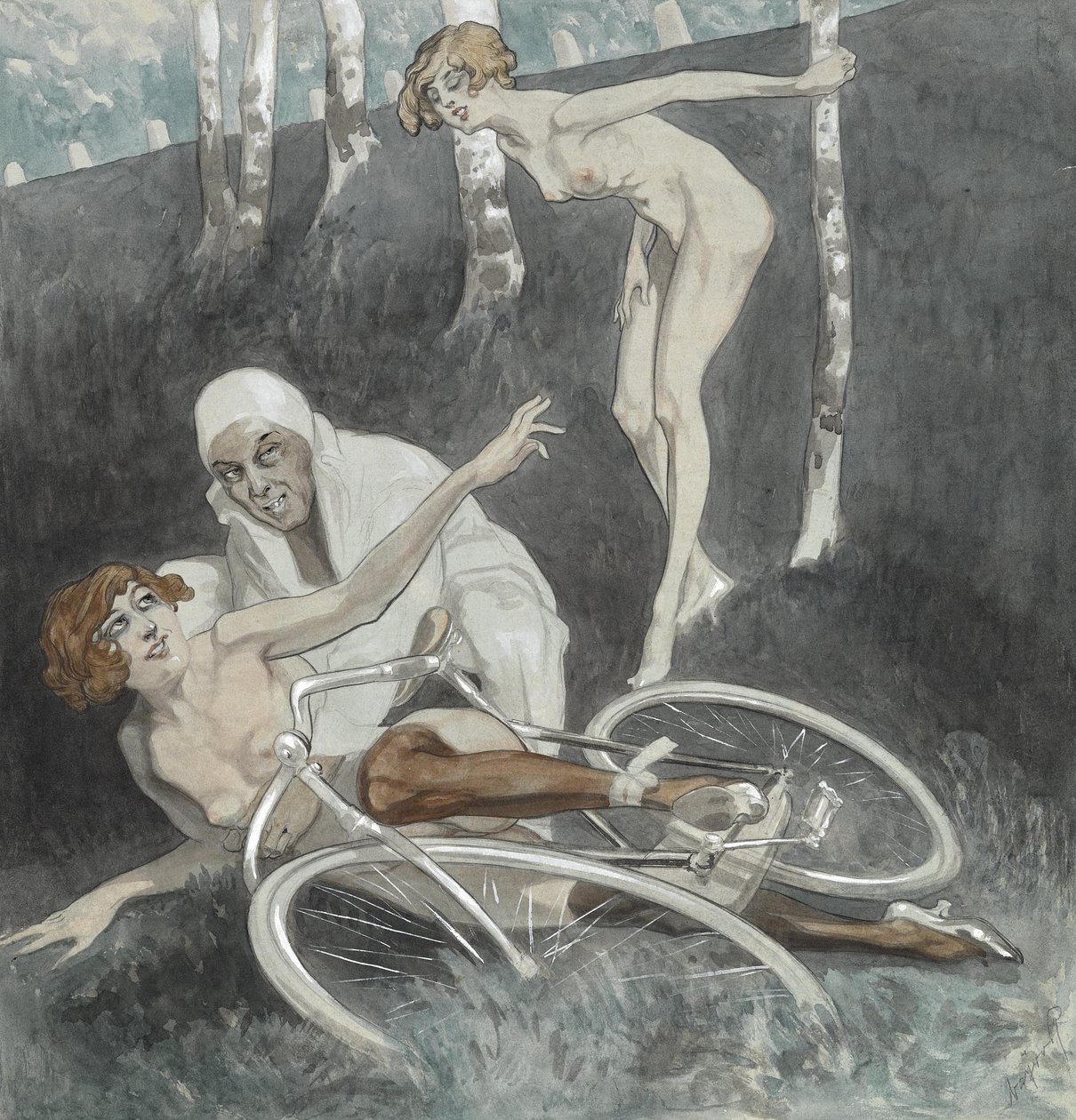 Erotisk illustration. af Franz von Bayros