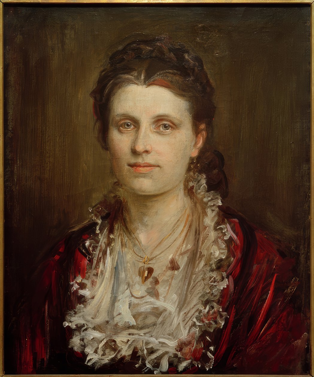 Portræt af en dame af Franz von Lenbach