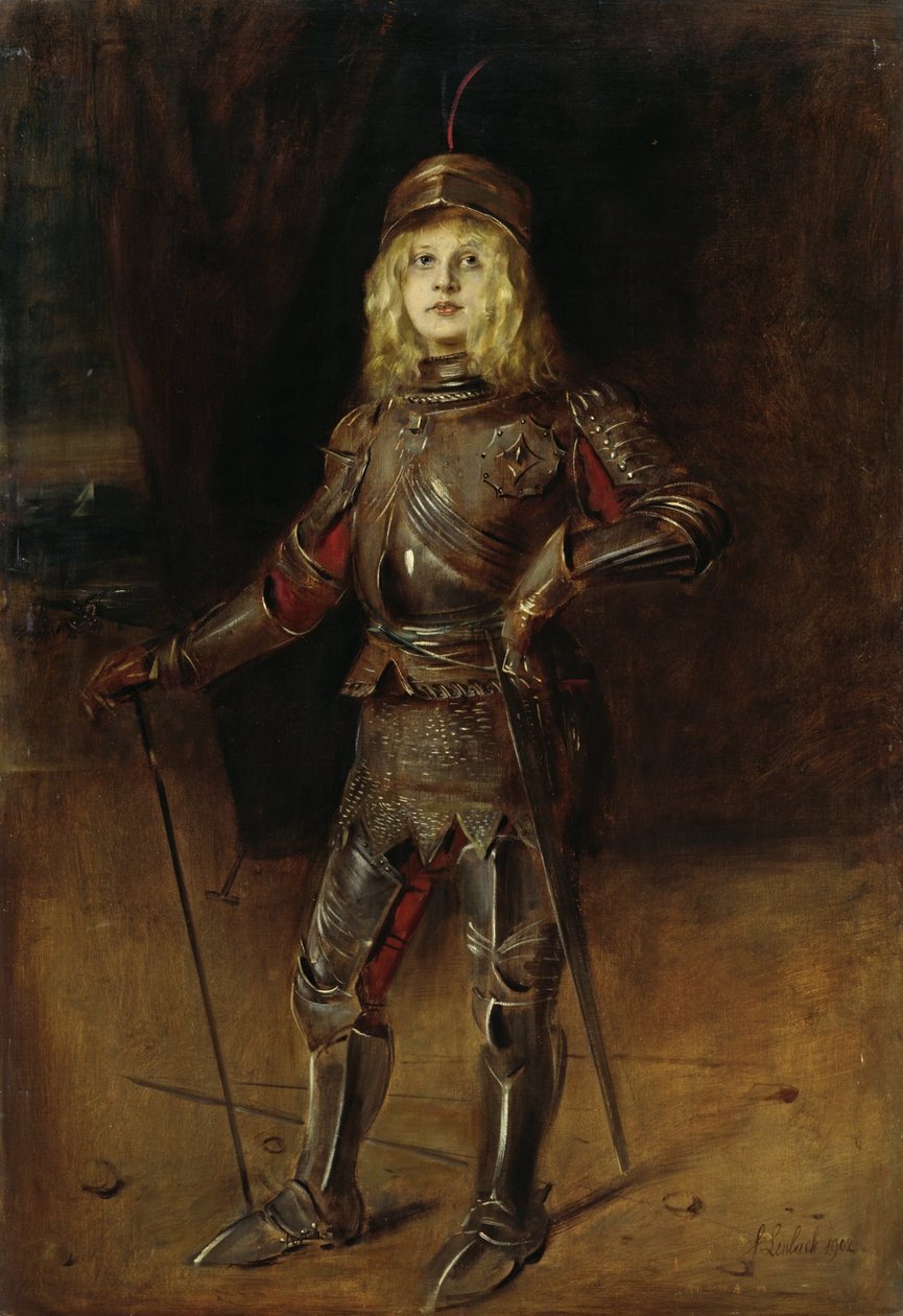 Marion Lenbach i Ritterrüstung af Franz von Lenbach