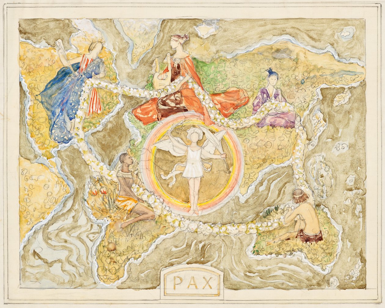 Pax (design til et billedtæppe) af Franz von Matsch