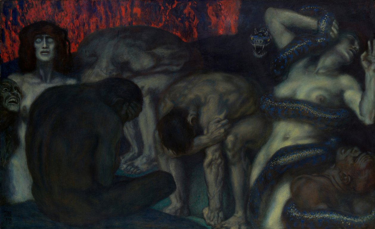 Inferno, 1908. af Franz von Stuck