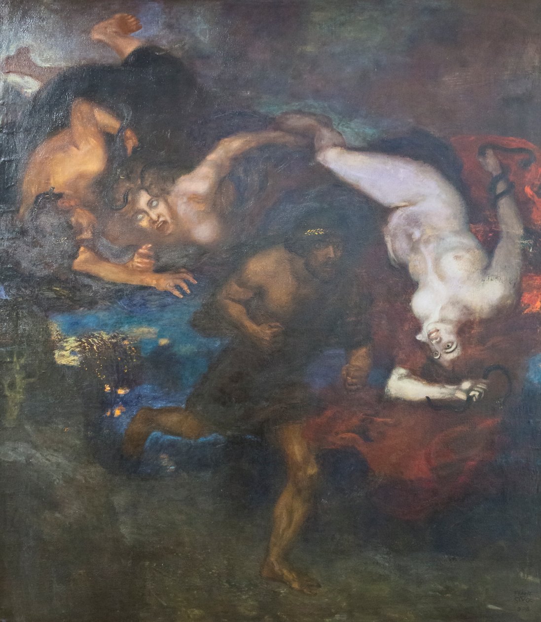 Orestes og Erinyerne af Franz von Stuck