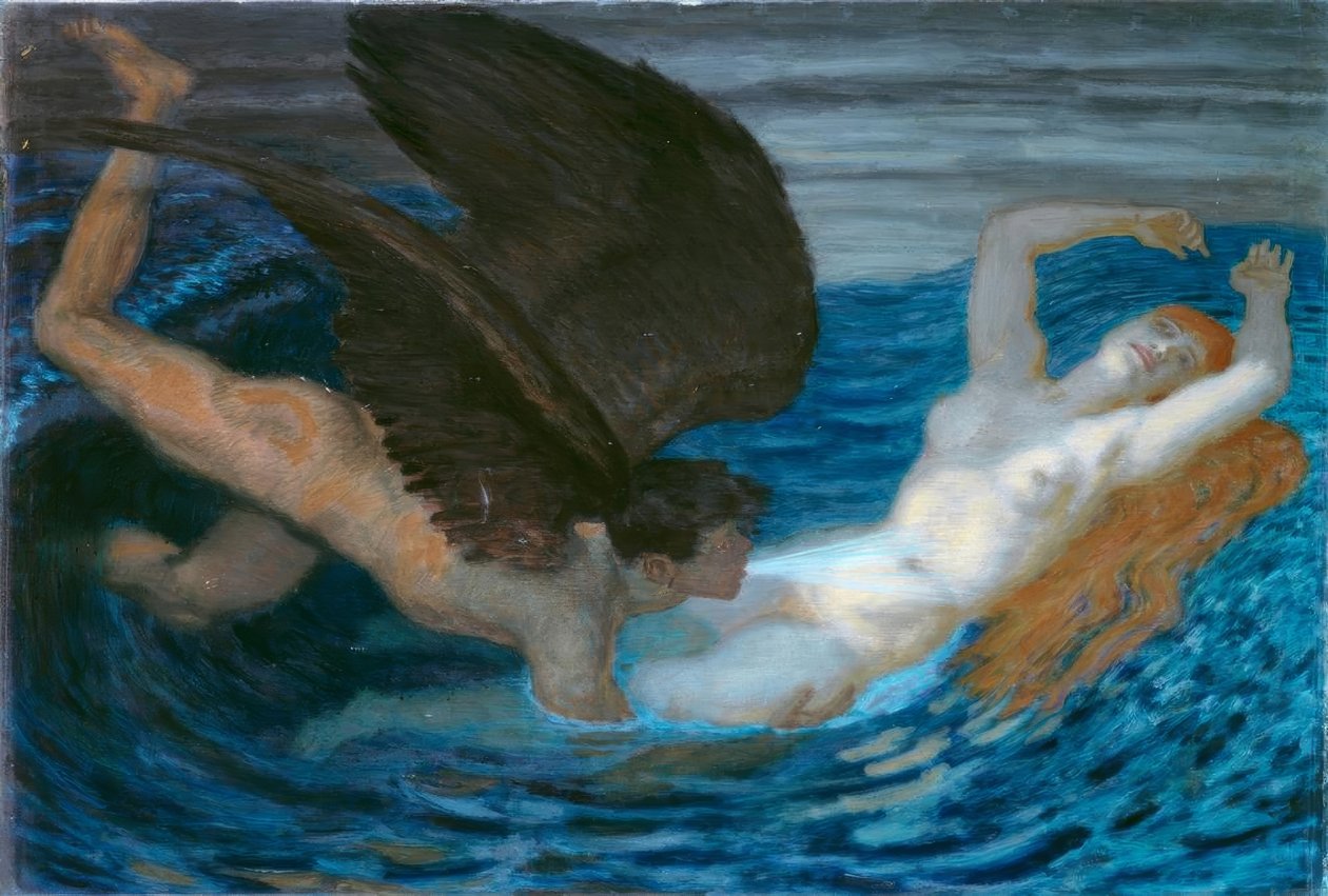 Vind og bølge af Franz von Stuck