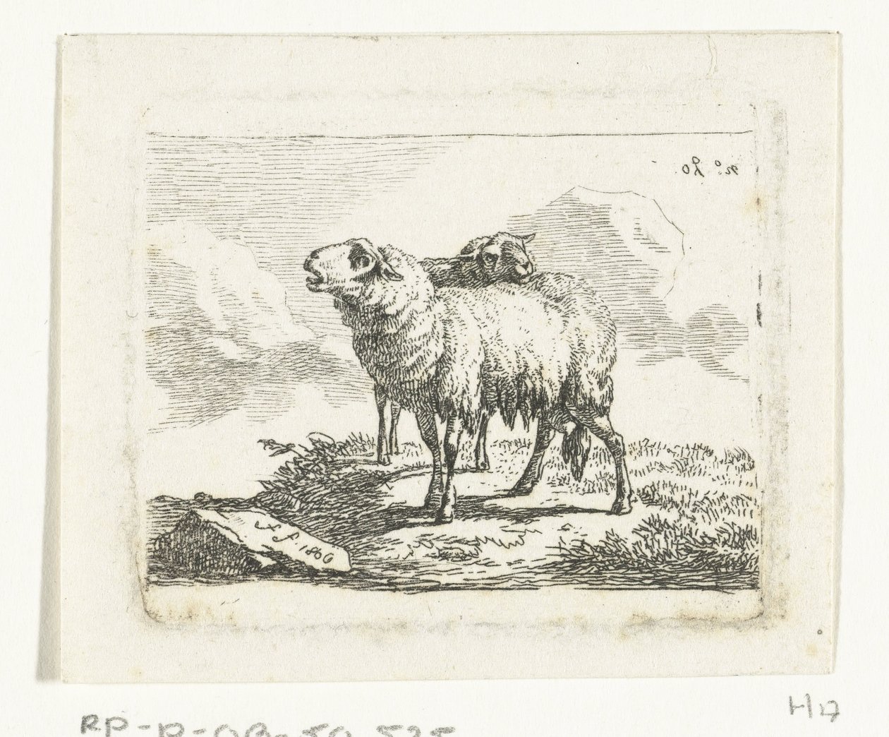 To stående får af Frédéric Théodore Faber