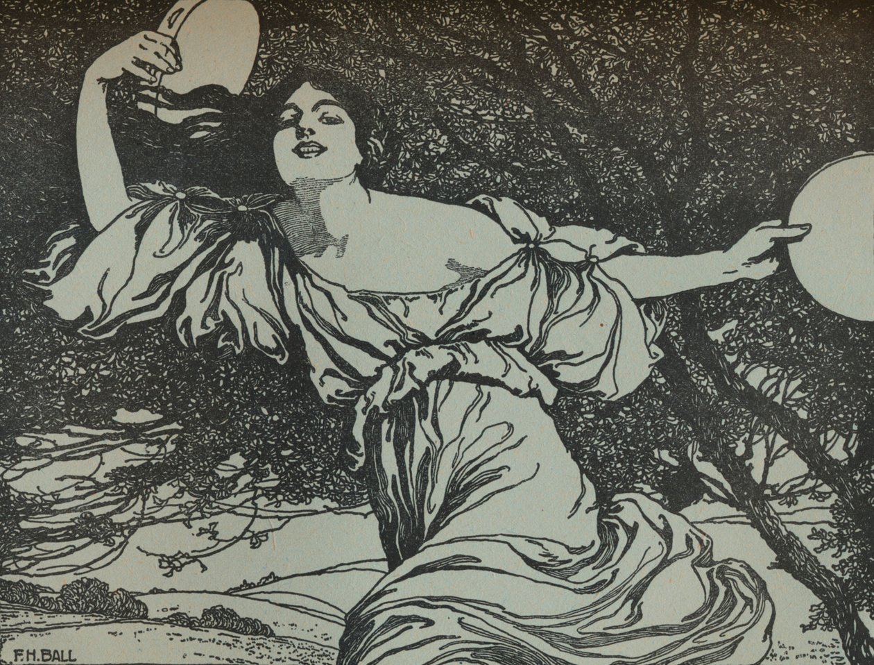 Bacchante, c20. århundrede 1914-1915 af Fred Hammersley Ball