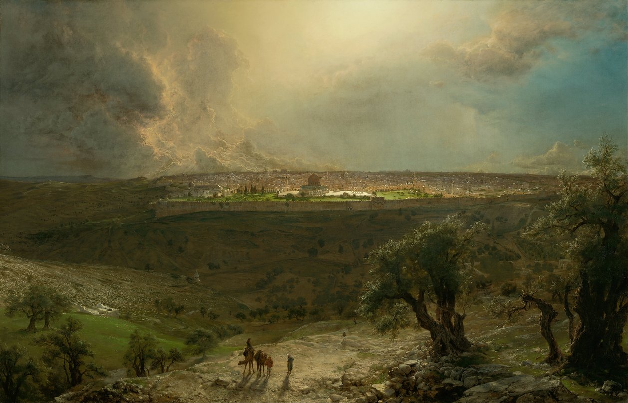 Jerusalem fra Oliebjerget af Frederic Edwin Church