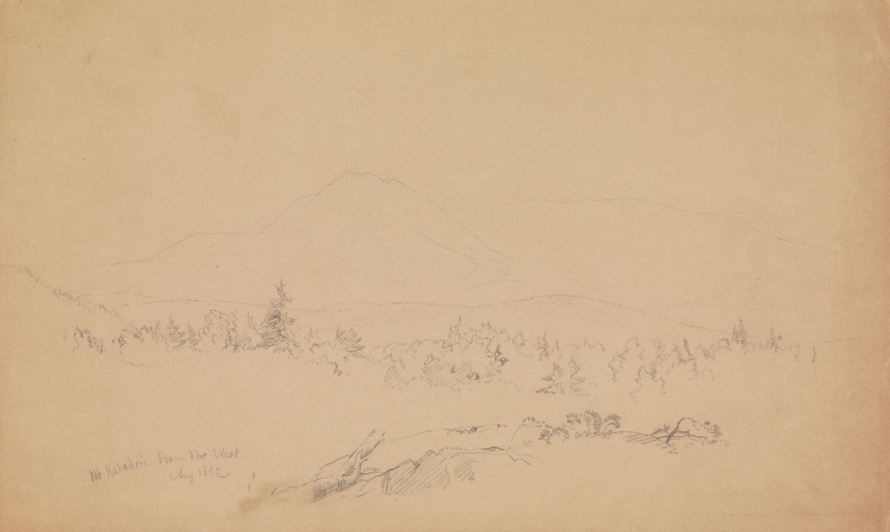 Mount Katahdin fra vest (ser vest mod Mount Katahdin) af Frederic Edwin Church