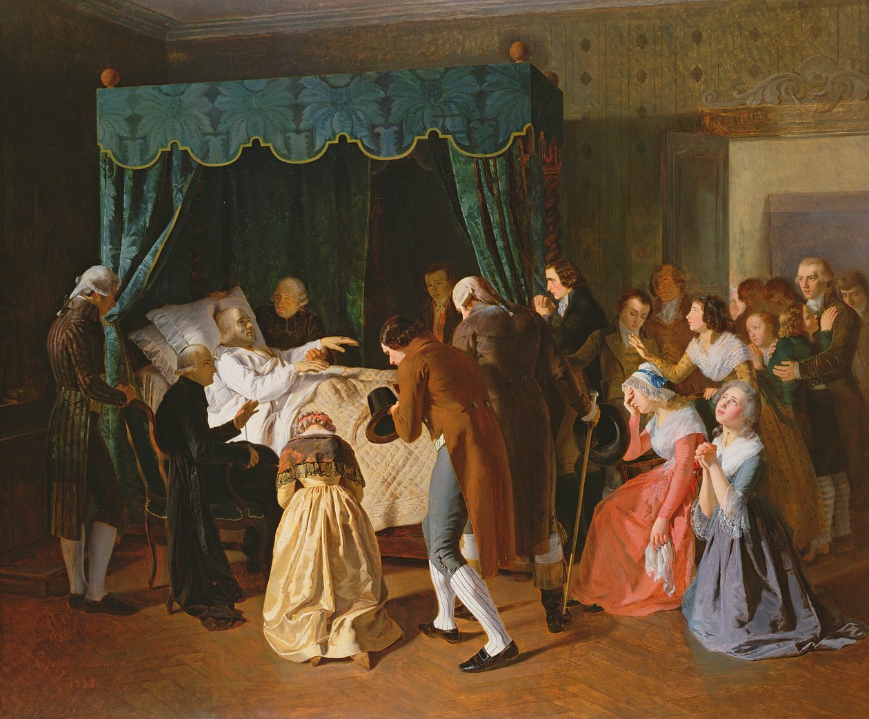 Abbe Charles Michel de lEpees sidste øjeblikke (1712-89) 1838 af Frederic Peyson