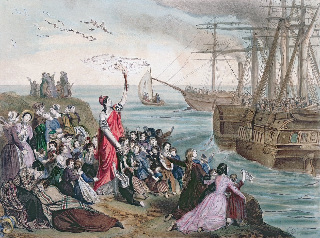 Afsked med mænd sendt i eksil, 1850 af Frederic Sorrieu