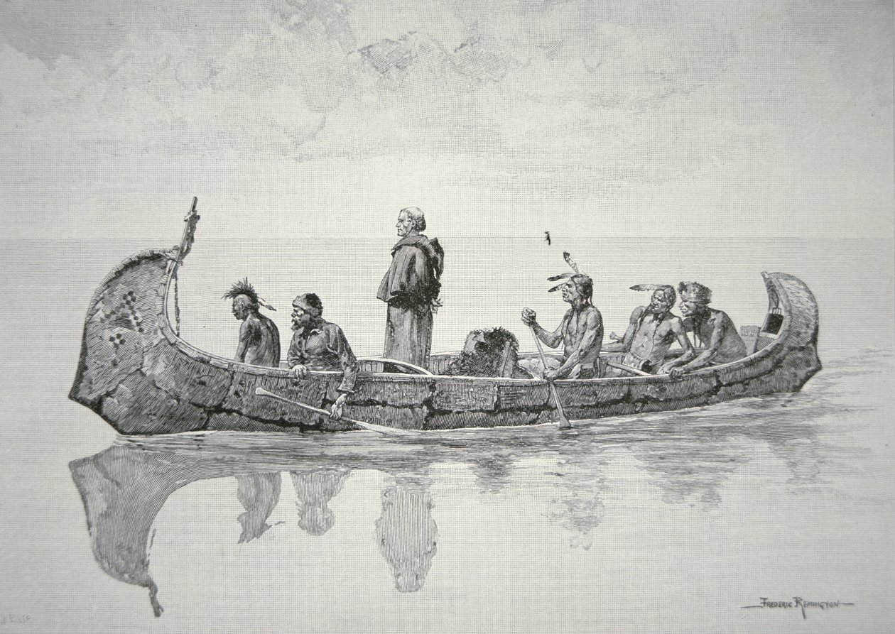 Missionæren (litho) af Frederic (after) Remington