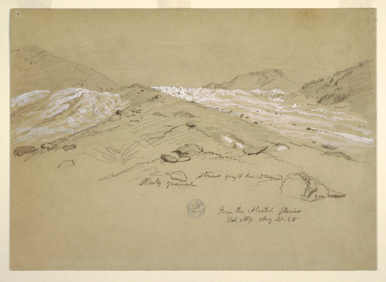 Aletsch-gletsjeren, Berner Alperne, Schweiz af Frederic Edwin Church