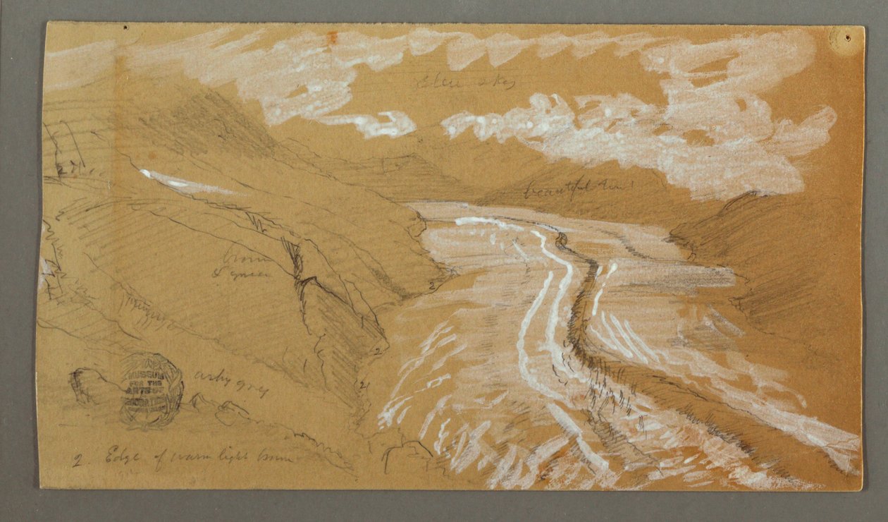 Tegning, Glacier, 21. august 1868 af Frederic Edwin Church