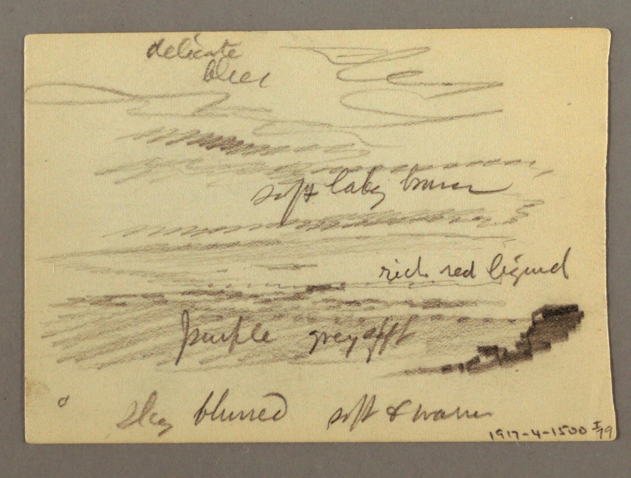 Tegning, hus, muligvis 1868-69 af Frederic Edwin Church