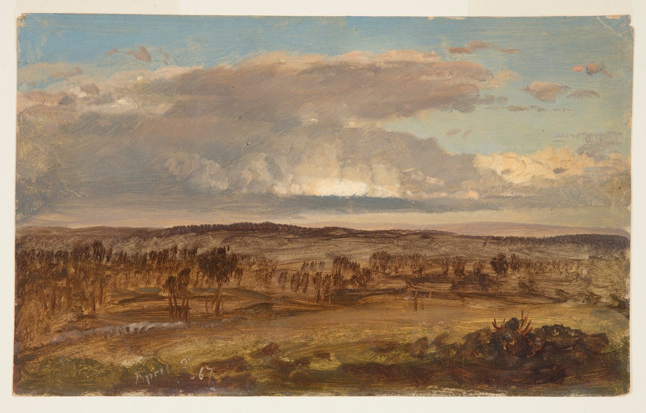Tegning, Hudson Valley, april 1867 af Frederic Edwin Church