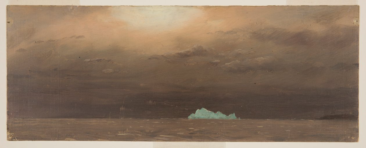 Tegning, isbjerg, Newfoundland, 1859 af Frederic Edwin Church