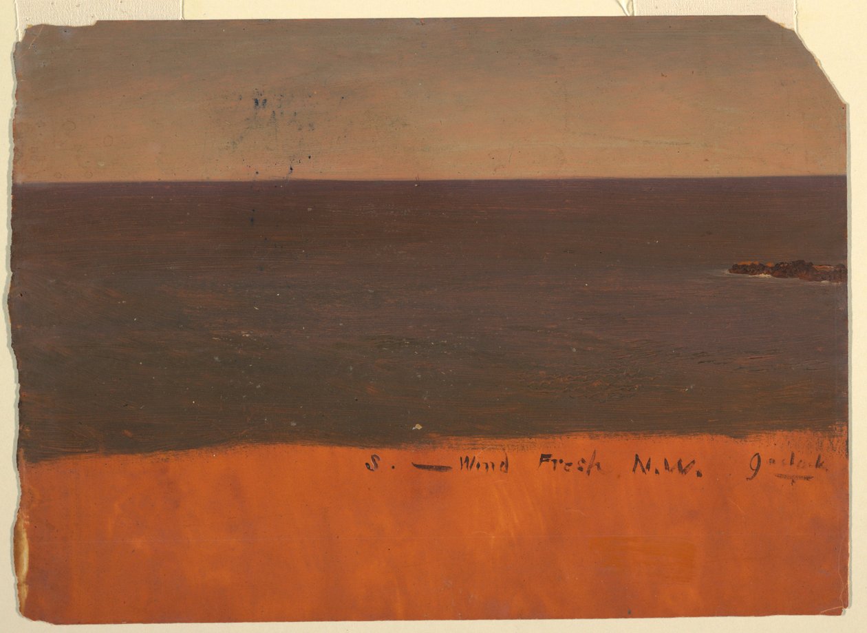 Tegning, Maines kyst, ca. 1850 af Frederic Edwin Church
