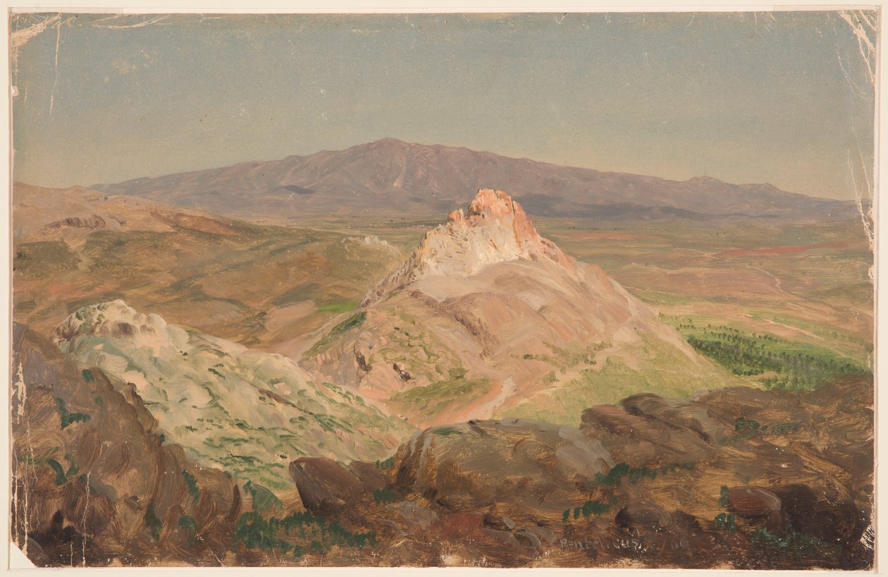 Tegning, Mount Pentelicus, april 1869 af Frederic Edwin Church