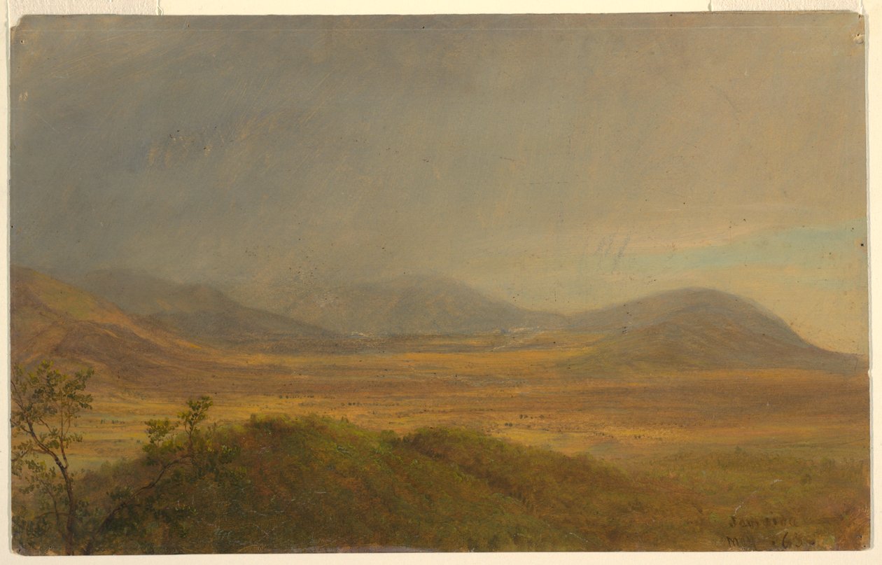 Tegning, bjerglandskab, maj 1865 af Frederic Edwin Church