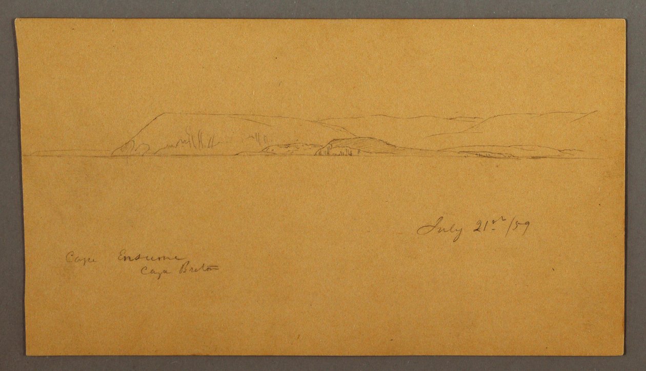 Tegning, bjergkyst, 21. juli 1859 af Frederic Edwin Church