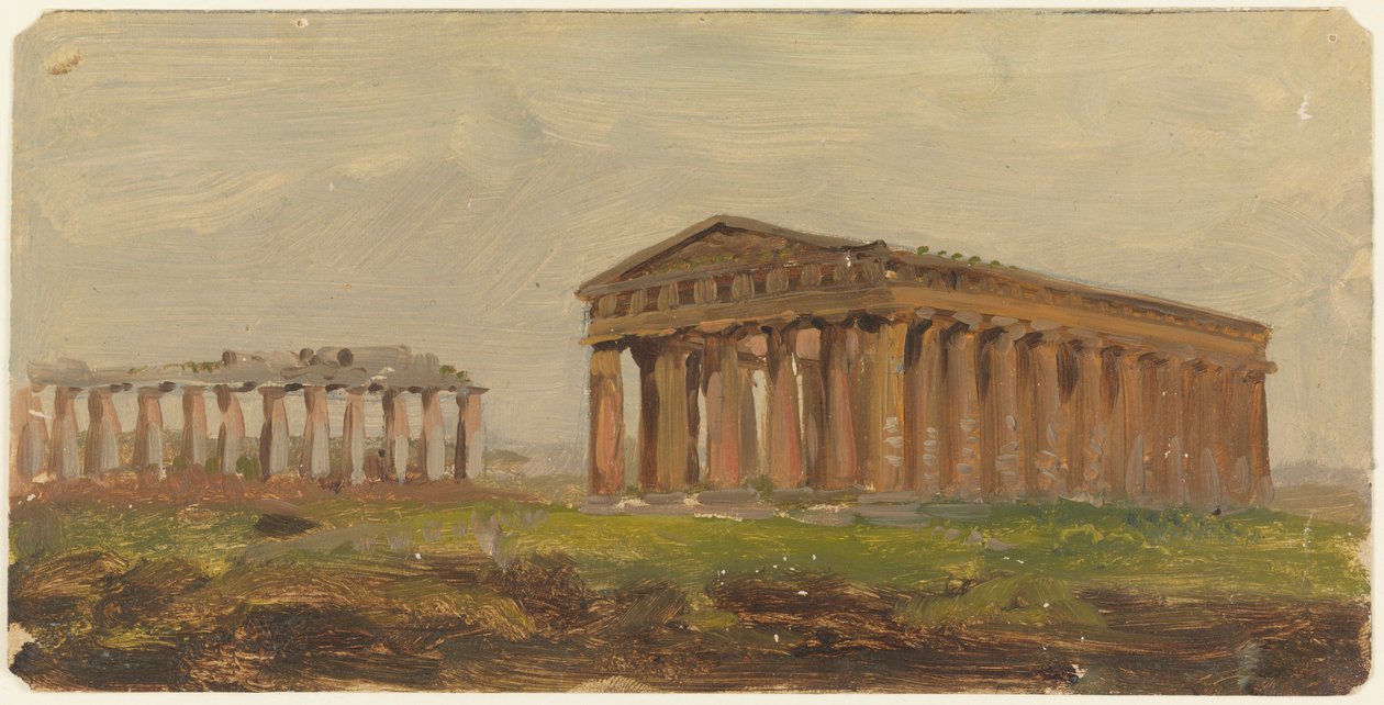 Tegning, Paestum, Neptuns tempel, 1868 af Frederic Edwin Church