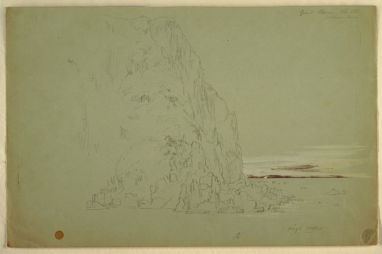 Tegning, "Southern Head", 1851 af Frederic Edwin Church