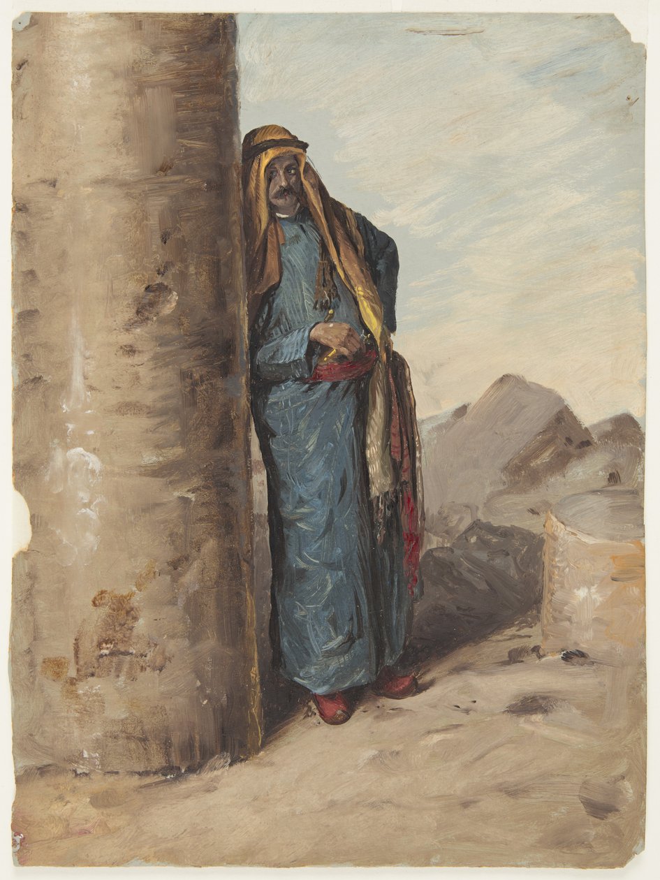 Tegning, stående beduin, 1868 af Frederic Edwin Church