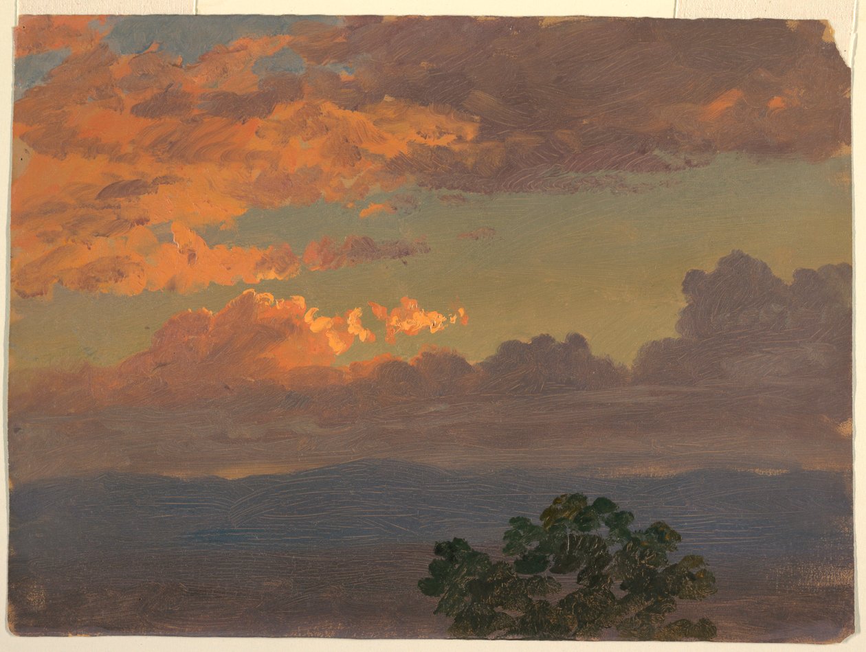 Tegning, solnedgang, 1865 af Frederic Edwin Church