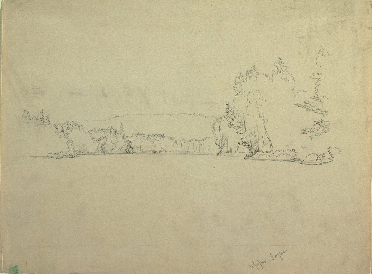 Tegning, Upper Togue Lake, ca. 1885 af Frederic Edwin Church