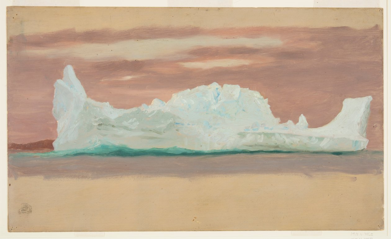 Flydende isbjerg under overskyet himmel, Newfoundland af Frederic Edwin Church