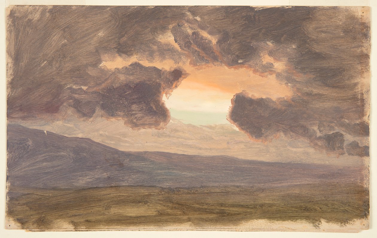 Solnedgang over bare bakker af Frederic Edwin Church