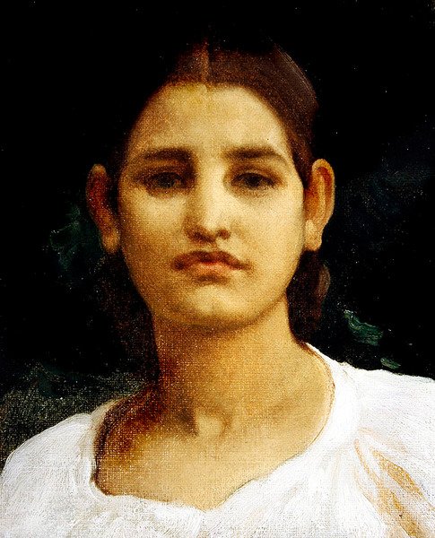 Head of a Girl (olie på lærred) af Frederic Leighton