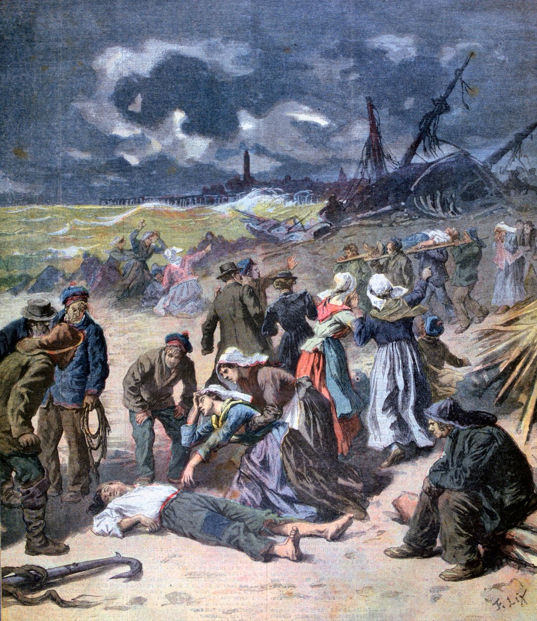En storm ved Calais, Frankrig, 1893 af Frederic Lix