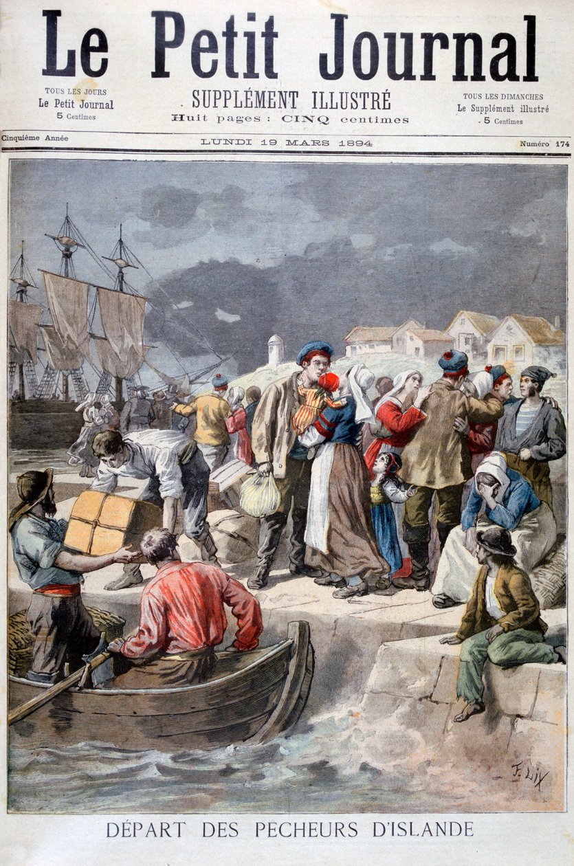 De islandske fiskeres afgang, 1894 af Frederic Lix