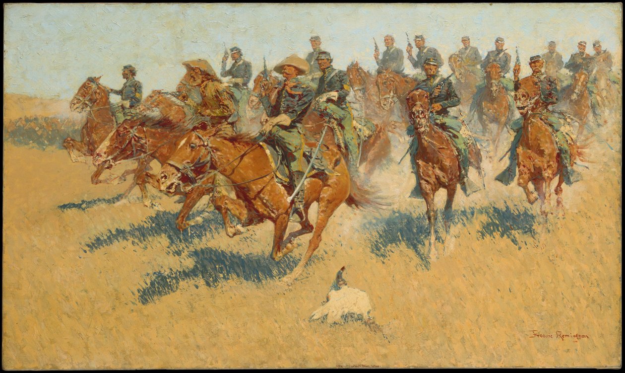Kavaleriangreb på de sydlige sletter af Frederic Remington
