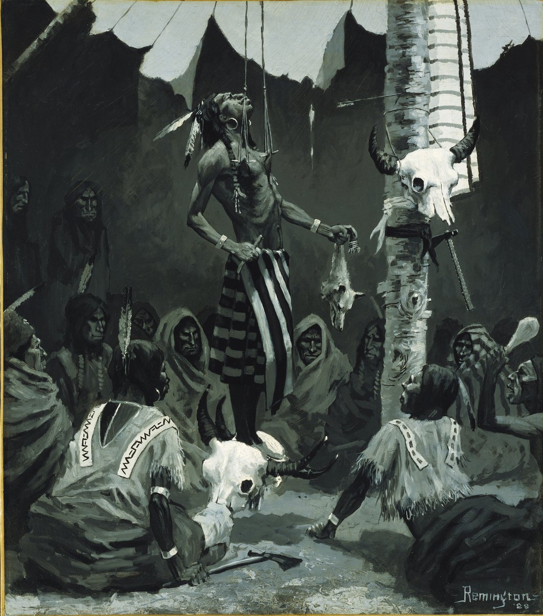Mandan indvielsesceremoni af Frederic Remington