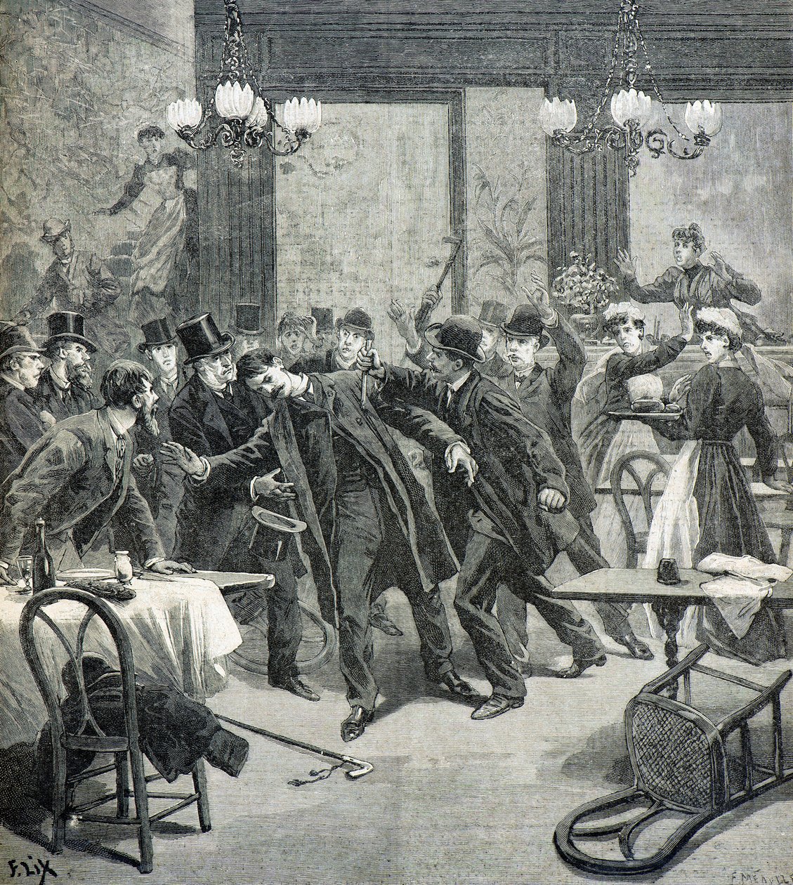 Angreb af anarkisten Leauthier af Frederic Theodore Lix