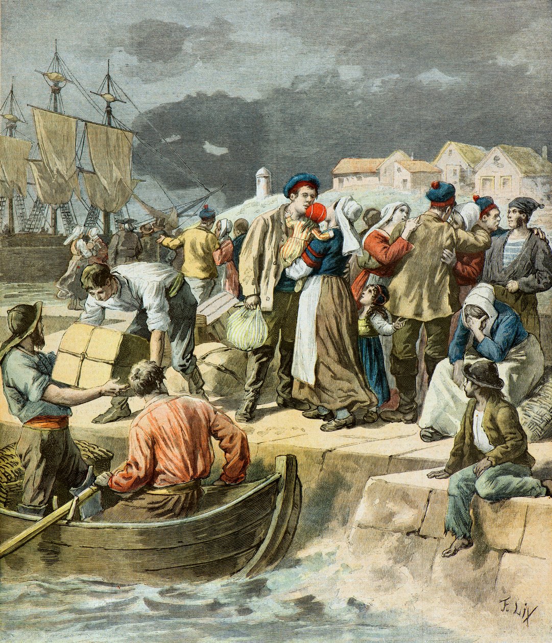 Afgang af bretonske fiskere af Frederic Theodore Lix