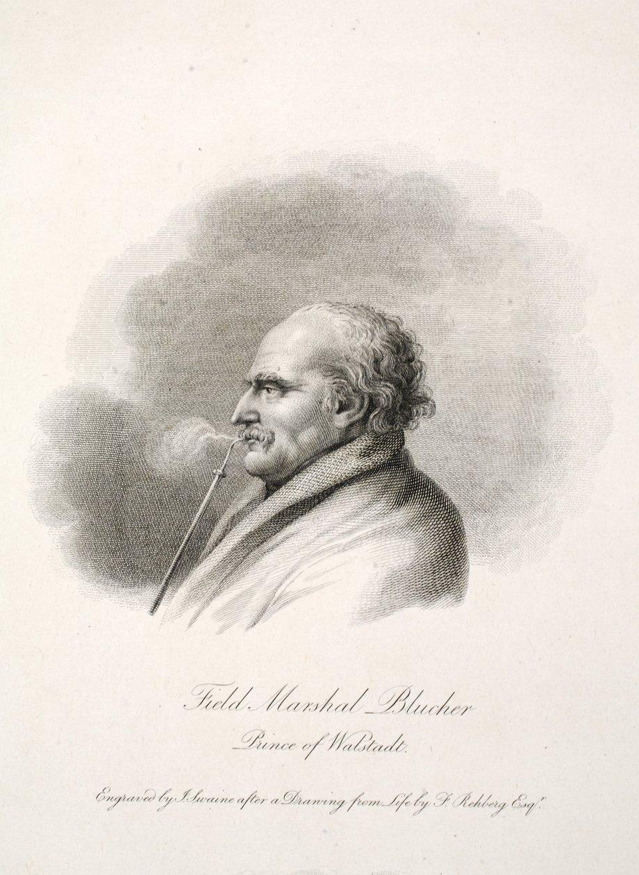 Field Marshall Blucher, Prince of Walstadt, engr J. Swaine, pub. J. Farrer, 1815 af Frederich Rehberg