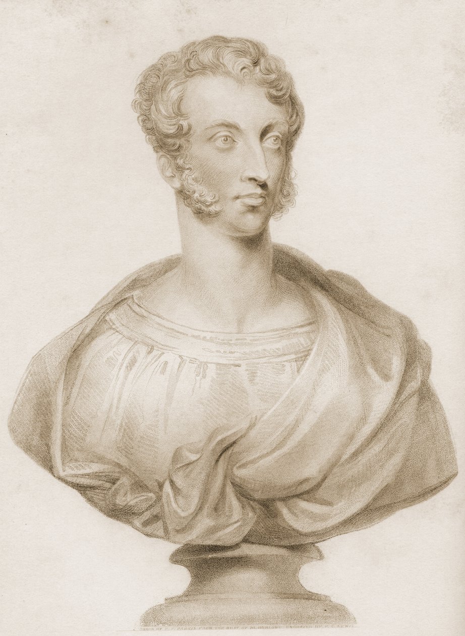 Buste af Edward George Bulwer-Lytton (1803-1873) illustration fra hans bog 