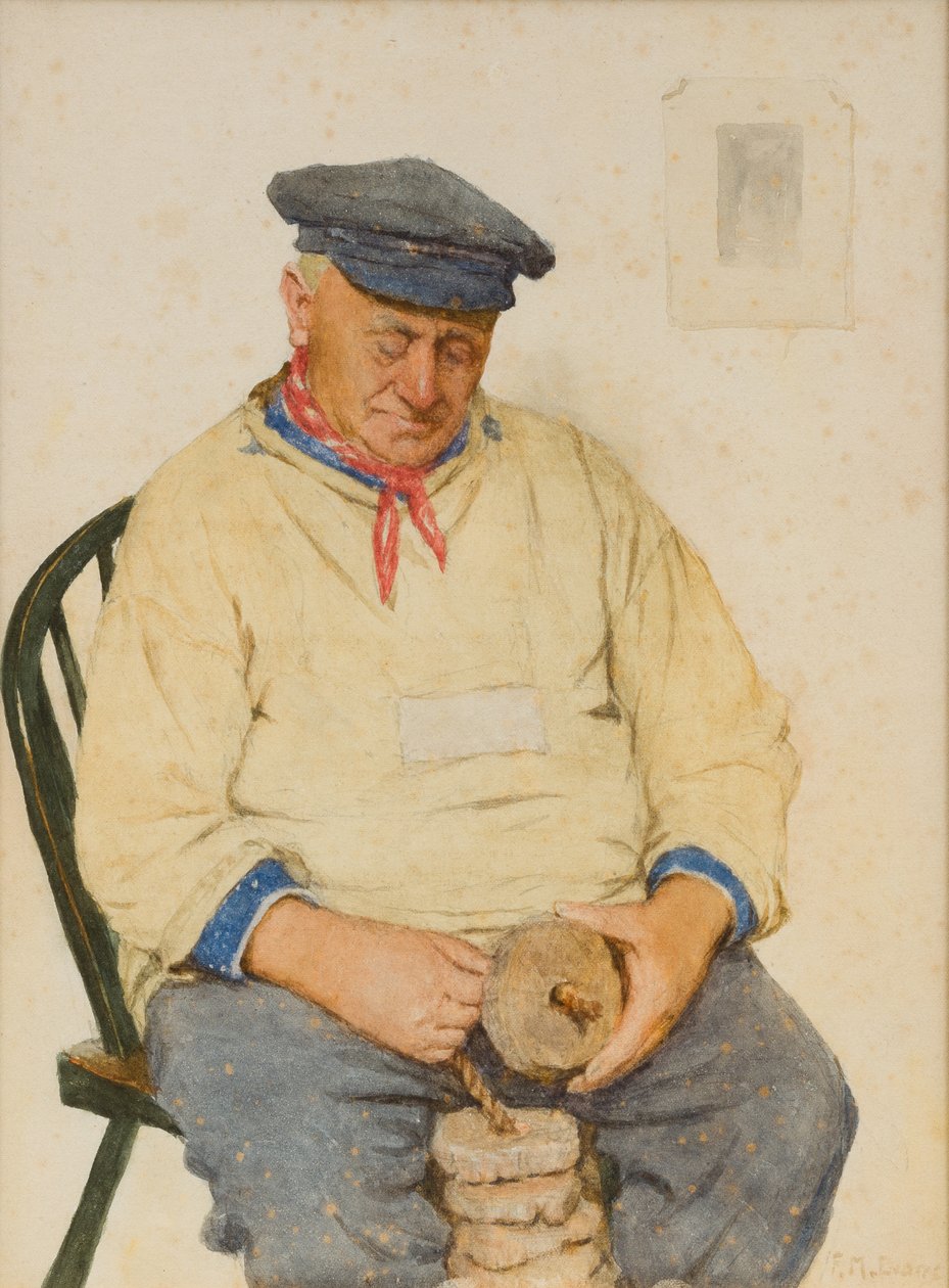 Fisherman Threading Corks (wc på papir) af Frederick James McNamara Evans