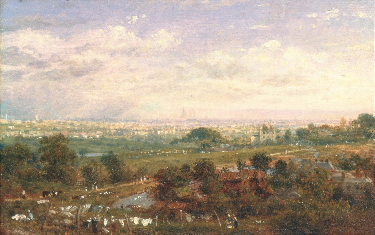 London fra Islington Hill af Frederick Nash
