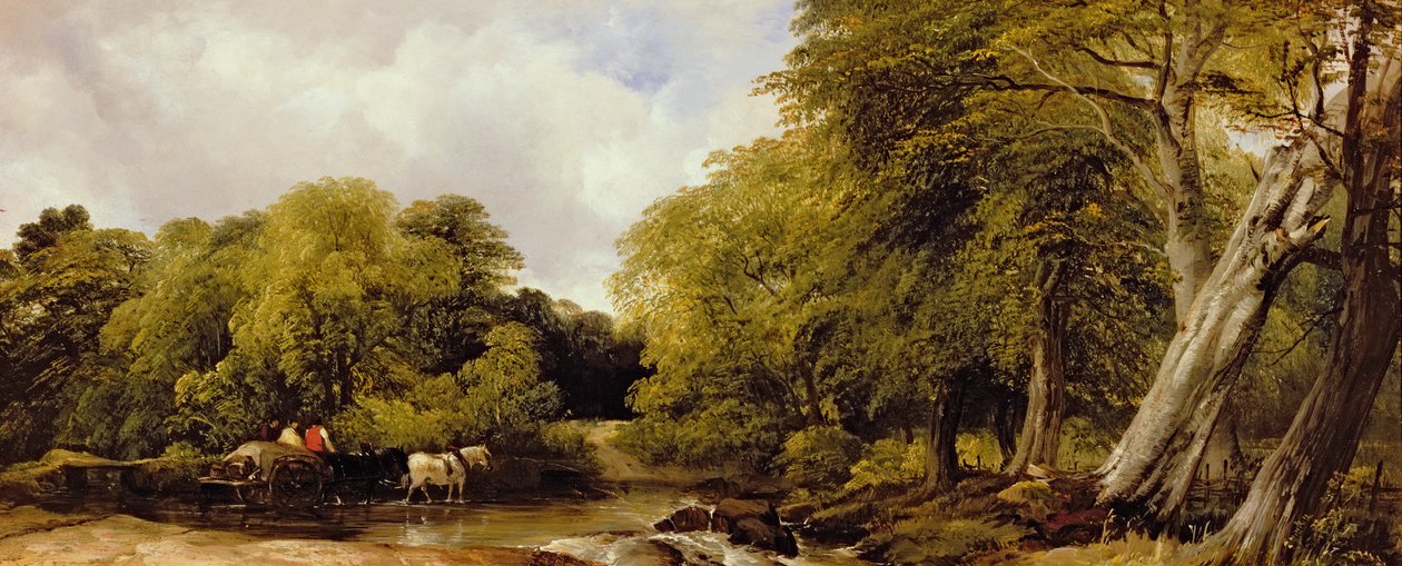 En træagtig flodscene, 1850 af Frederick Richard Lee