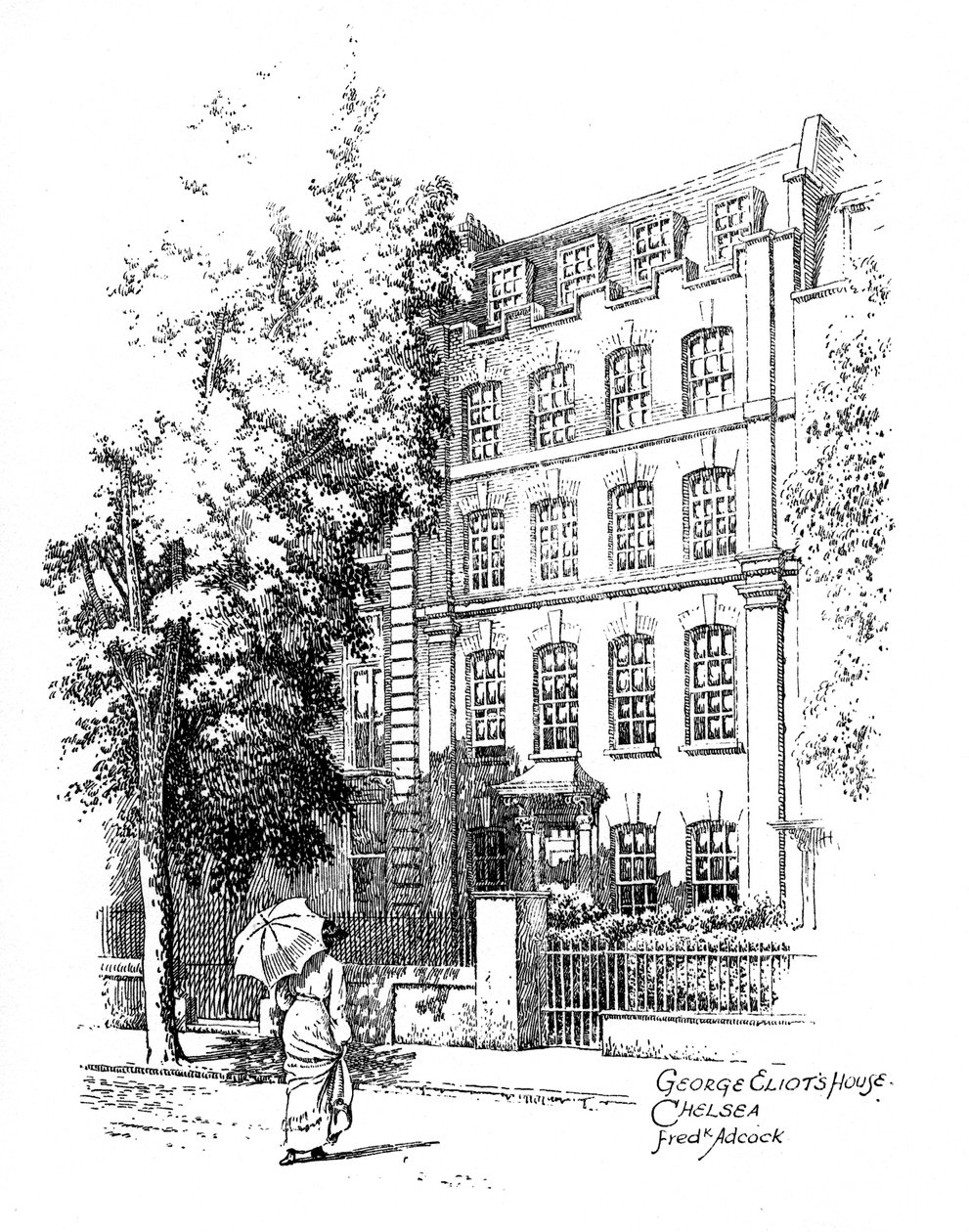 George Eliots hus, Chelsea, London, 1912 af Frederick Adcock