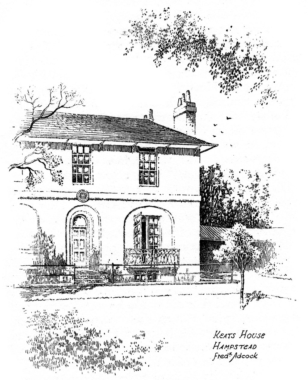 Keats House, Hampstead, London, 1912. af Frederick Adcock